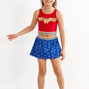Hanna Andersson Wonder Woman Bikini Swimsuit Two Piece Skirt